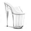 Rncksi 23cm 9 Inch Crystal Transparent Sole Platform Open Toe PVC High Heels Sandals with Sequins Sexy Design Height Increasing