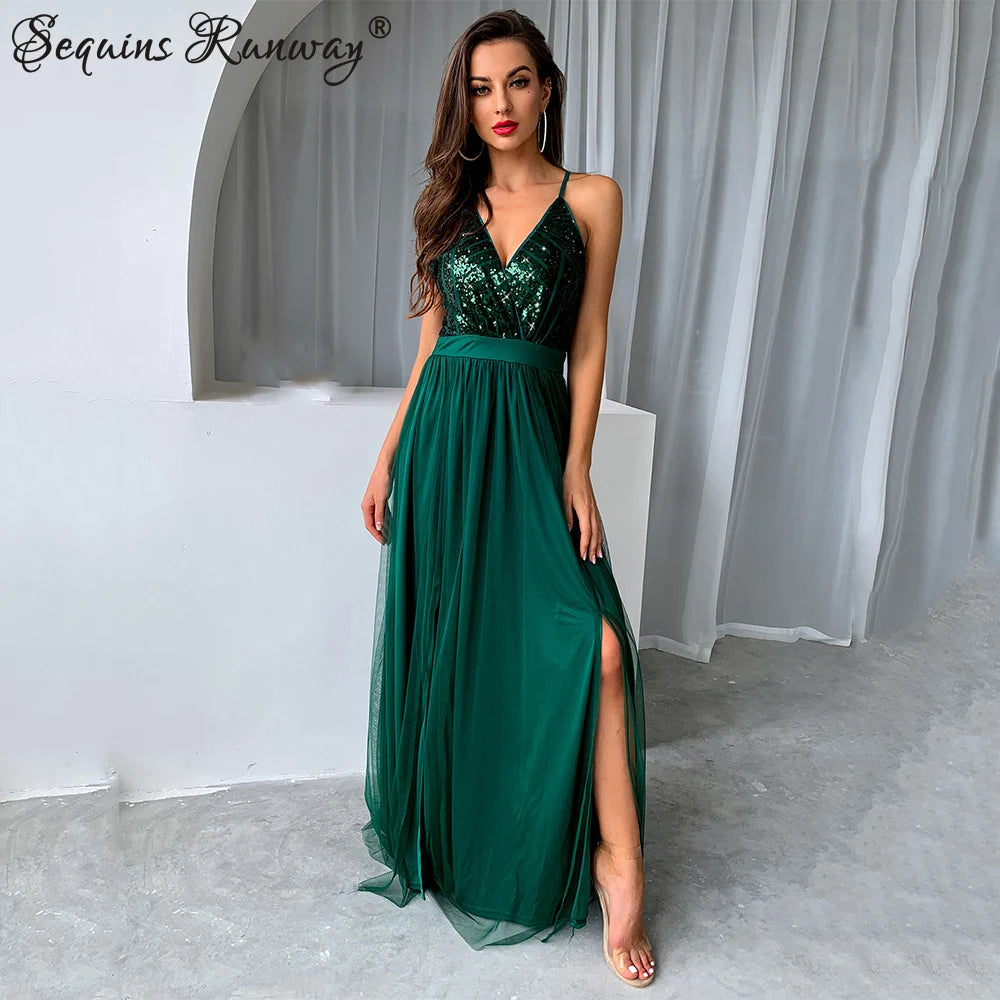 Sexy slip senza schienale Corsetto con paillettes maxi abito estivo da donna maglia lunga aderente rosso abito da festa di Natale abiti da sera da damigella d'onore