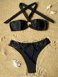 Kundenspezifischer Tube Top Brasilien Sexy Heißer Neckholder Bikini Zweiteiliger Badeanzug Sexy Reife Bikini Mädchen Bandeau Bügel Bademode