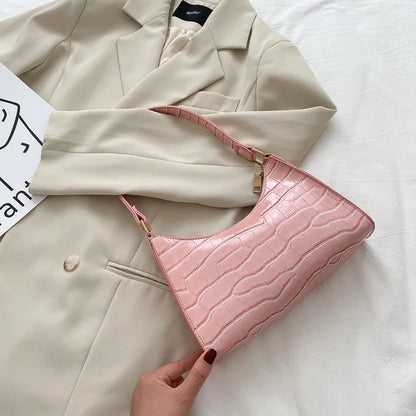 Borse in pelle PU moda per donna Borsa da ascella modello alligatore Borsa da donna piccola borsa a tracolla sotto le ascelle