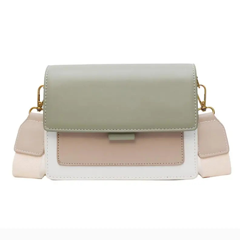 Borse a tracolla in pelle di colore a contrasto per donna Borsa da viaggio Borsa a tracolla semplice moda Borsa a tracolla piccola da donna