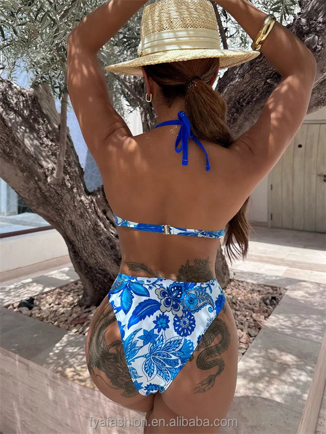 Benutzerdefinierter Druck Micro Sexy Push-up Bikini Set Arena Fruit Bademode Luxus-Strandmode für Damen