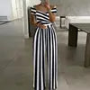 Summer Fashion Sexy Deep V-neck Jumpsuit Women's Short Sleeve Floral Digital Print Waist Trousers Jumpsuit