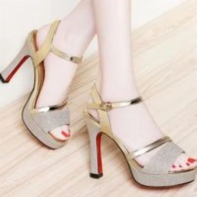 Sandales à talons hauts pour femmes avec plate-forme imperméable Escarpins Dropshipping Sandales à talons pour femmes Chaussures pour dames
