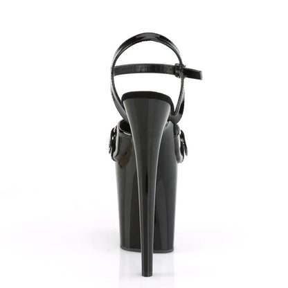 8inch-20cm Open Toe Summer Autumn Outdoor Anti-Slip Waterproof Plastic Platform Stiletto Heel Pole Dance Heeled Sandals Black