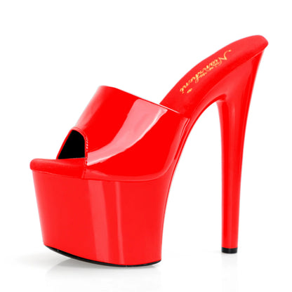 7 Inch Black Thin Heel 17 cm Stiletto Platform High Heels Party Stripper Sexy Summer Large Anti Slip Sandals Strips Threesomes