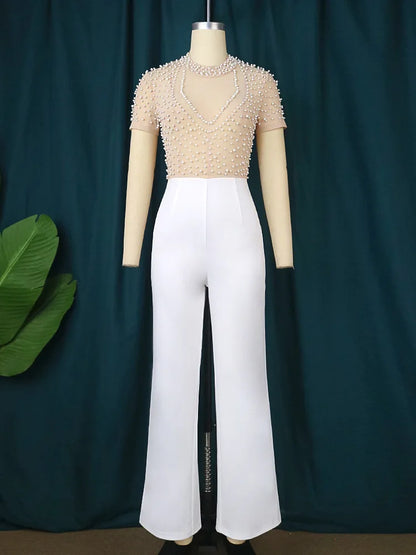 D3298 Latest Design Autumn Jumpsuit Women Elegant Solid Color Slash Neck Wide Leg Jumpsuit for Ladies