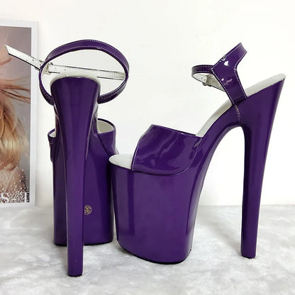 Sandales romaines peep toe à plateforme 20CM super talons hauts pour femme