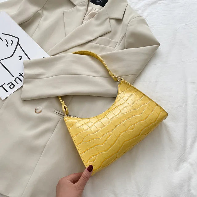 Borse in pelle PU moda per donna Borsa da ascella modello alligatore Borsa da donna piccola borsa a tracolla sotto le ascelle