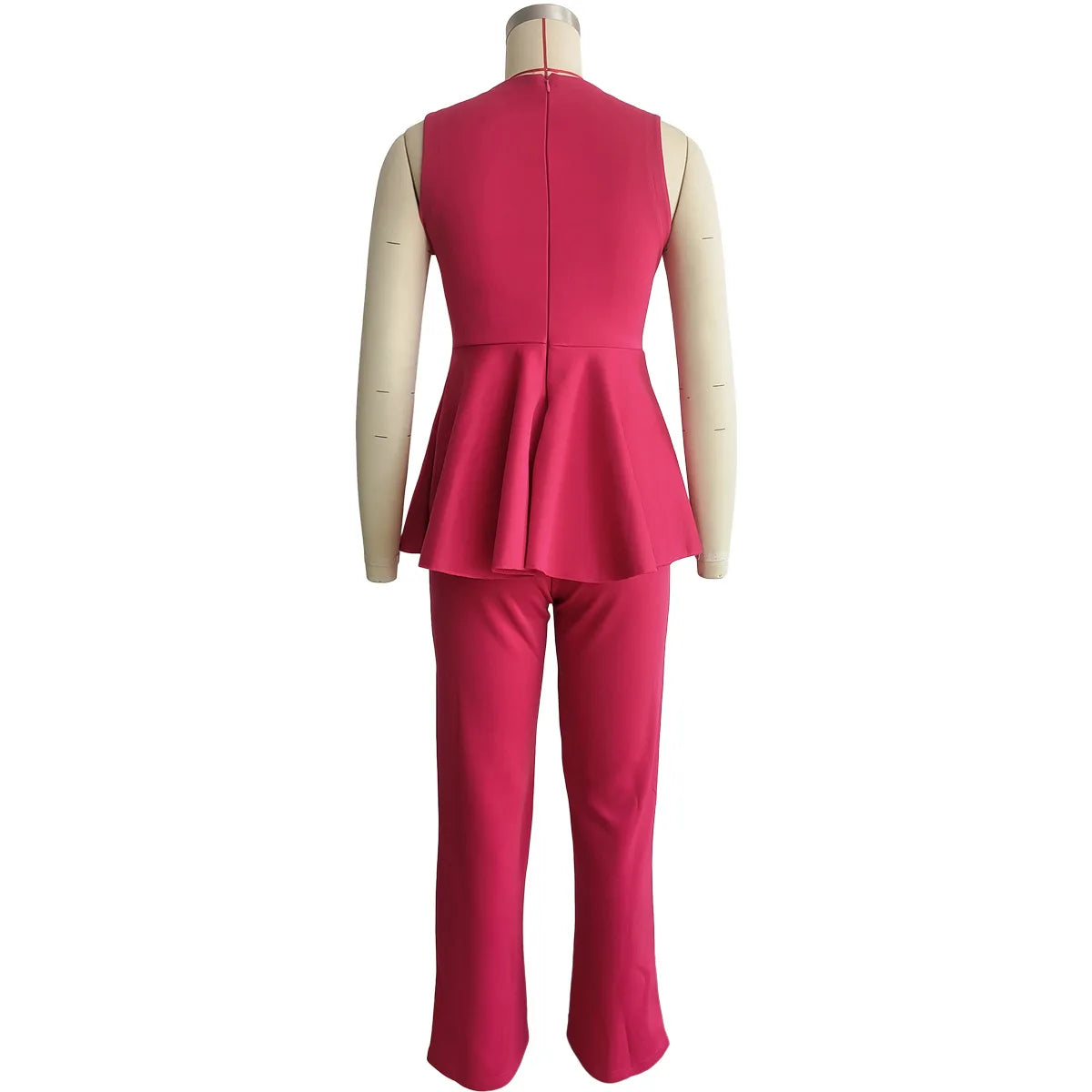 L394 Latest Design Summer Jumpsuit Women Lapel Collar Pocket Loose Waist Wide Leg Sleeveless Jumpsuit for Ladies