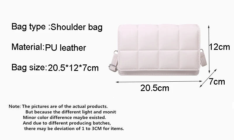 Nuove borse a tracolla moda tinta unita borsa a tracolla da viaggio femminile plaid piccole borse a tracolla in pelle PU per donna