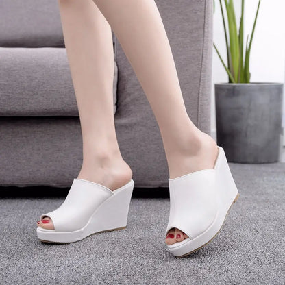 Chaussures Femme à Bout Ouvert Compensées Grande Taille Sandales Plateforme Sandales Romaines Chaussures de Nouvelle Mode pour le Commerce Extérieur Pantoufle d'extérieur