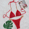Hot Selling Beach Vacation Bikini Crystal Diamond Women's Split Swimsuit Factory in Stock Swimwear Jewelry Swimwear