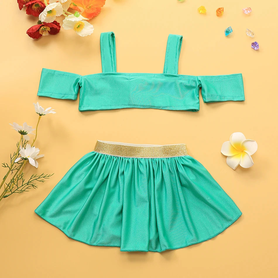 Costume da bagno principessa Sirena Mirabel Isabella Costume da bagno Set Ragazza Estate Beachwear Pool Party Bambini Anna Elsa Rapunzel Costume da bagno
