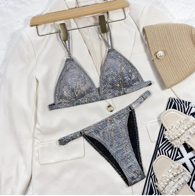Ensemble de micro-bikini sexy string push-up maillot de bain triangle