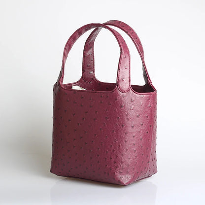 XMESSUN Borsa da donna retrò elegante con motivo struzzo da donna Moda retrò 2026 Nuova borsa con manico superiore per le vacanze estive al mare
