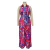 K10547 Wholesale New Summer Print Sleeveless V-neck Wide-leg Jumpsuit Women Casual Jumpsuit