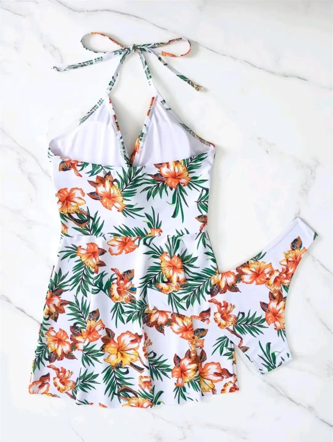 XCTM-YMF2205 Women's Fashion Cover up Beachwear Halter Bikini Swimdress Two Piece Swimwear Eco Friendly Swimwear