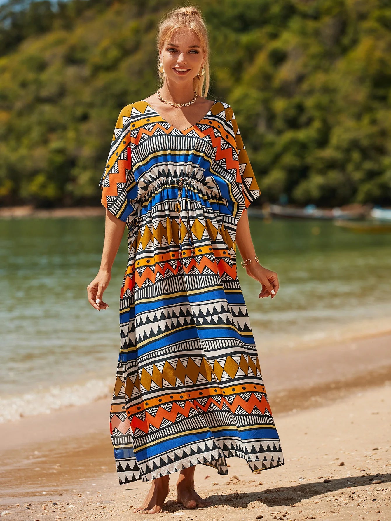 Strandüberwurf Damen Tanga Bikini Bademode Badeanzug Strandüberwurf Sexy Oem Service Kaftan Kleider