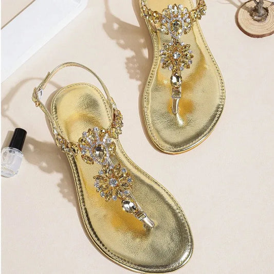 Sandales tendance pour femme, logo personnalisable, sac Opp, style coréen, toutes saisons, plates, bout ouvert, plateforme, cristal