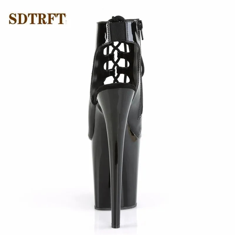 SDTRFT Tacchi a spillo 20 cm Tacchi sottili Stivaletti piattaforme trasparenti scarpe Donna Botas Mujer Décolleté da festa Sandali open toe estivi