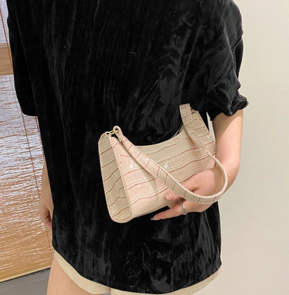 Borse in pelle PU moda per donna Borsa da ascella modello alligatore Borsa da donna piccola borsa a tracolla sotto le ascelle