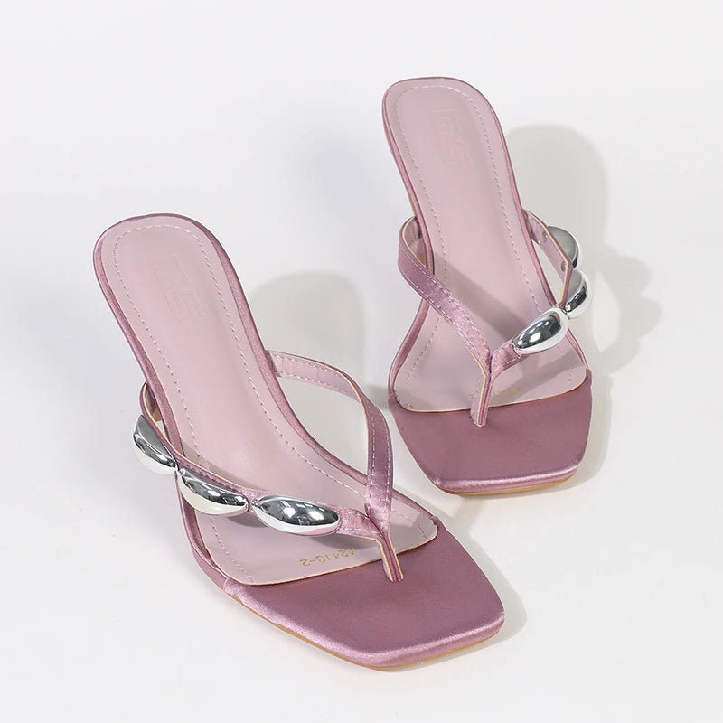 Y 36-42 Sandales grande taille pour femmes à la mode, sandales simples à talons aiguilles, polyvalentes, sexy, pour soirée