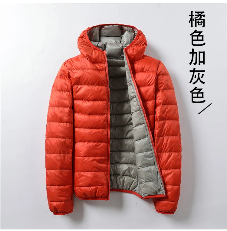Piumino da donna bianco anatra 2021 nuovo piumino portatile con cappuccio Double face cappotto invernale da donna ultraleggero parka caldo