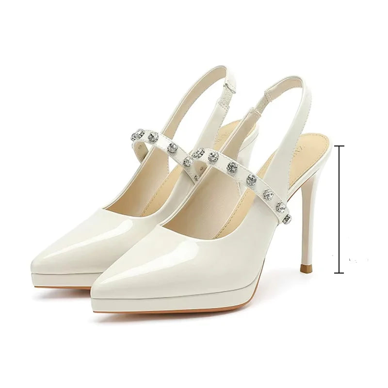 Chaussures à talons hauts pour femmes, escarpins à bout pointu, sandales élégantes à talon moyen pour dames