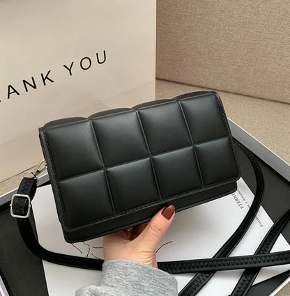 Nuove borse a tracolla moda tinta unita borsa a tracolla da viaggio femminile plaid piccole borse a tracolla in pelle PU per donna
