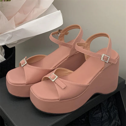 Sandales Femme à Bout Ouvert, Nouveaux Chaussures de Mariage d'Été pour Mariée, à la Mode, Bout Fermé, Bout Pointu Ouvert, Plateforme, Doublure en Maille, Printemps