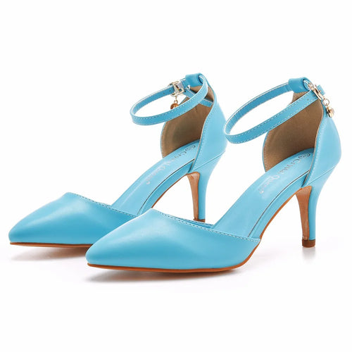 Sandales à talon aiguille et bout pointu pour femmes, grande taille, commerce extérieur, chaussures blanches à bout pointu, talons hauts pour femmes