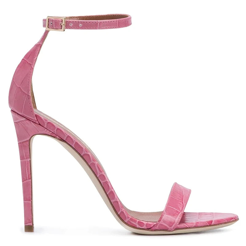 Plus Size Fashion Stiletto Heel Buckle Strap Women Sandals Elegant Open Toe High Heels for Ladies