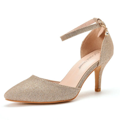 Sandales à talon aiguille et bout pointu pour femmes, grande taille, commerce extérieur, chaussures blanches à bout pointu, talons hauts pour femmes