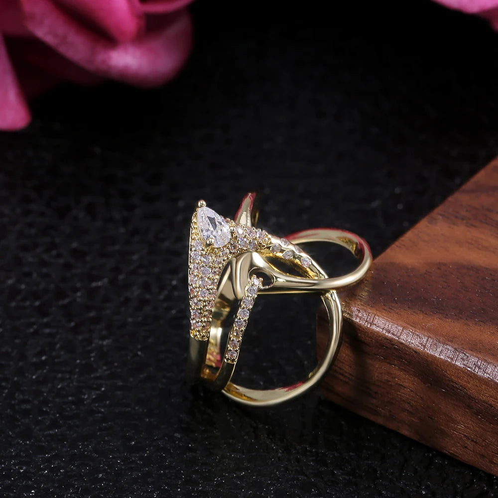 CAOSHI Trendy Style Color oro linea vuota anello semplice regalo di anniversario di matrimonio per moglie gioielli nobili per donna all'ingrosso all'ingrosso