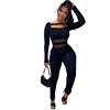 2022 Damen Sexy Hollow Bodycon Rompers Langarm Jumpsuit Gekerbter Kragen Gestrickt Anti-Pilling Polyestergemisch Großhandel