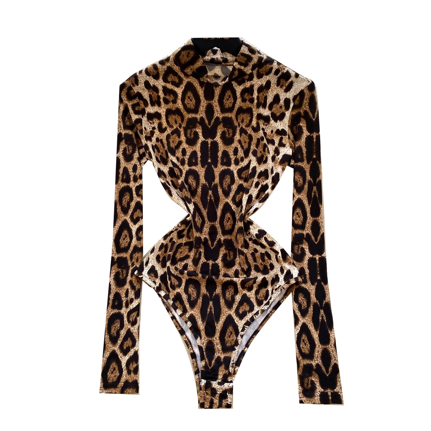 Y2K Rollkragen-Overall schmal geschnitten für Damen, hoher Bund, Leopardenmuster, Spitze, Bodysuit, Damen, sexy Strampler, Großhandel