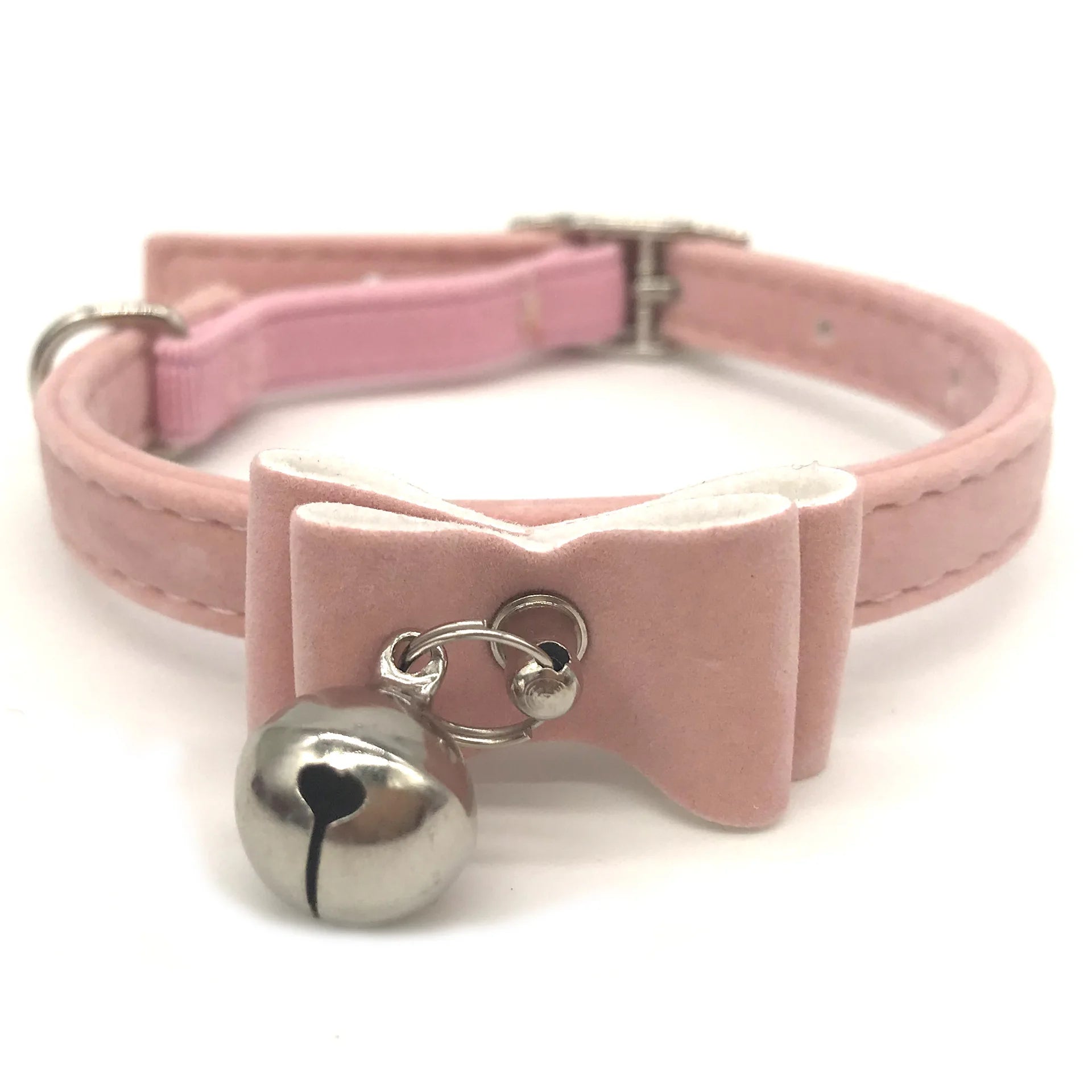 Collare elastico di sicurezza per gatti Papillon con campana Collare per cani di piccola taglia Velluto morbido e sicuro 6 colori Collana con papillon per gattini Forniture per animali domestici