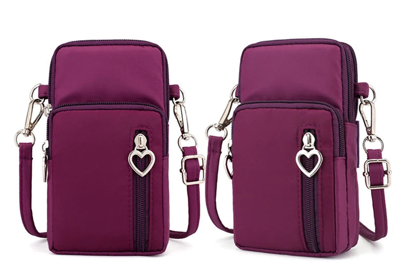 Borse a tracolla per donna Borsa piccola casual multifunzione in nylon impermeabile Custodia per cellulare Borsa a tracolla Borsa sportiva