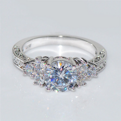 Anelli di fidanzamento color argento moda squisita per le donne Moda pietre zircone bianco Anello anniversario gioielli da sposa da sposa