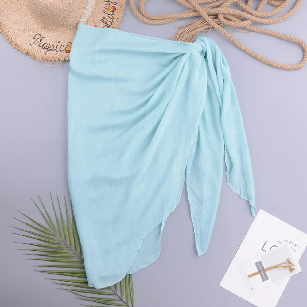 Jupe paréo de plage unie pour femmes Sexy Style, paréo de bain, maillot de bain, vêtements de plage
