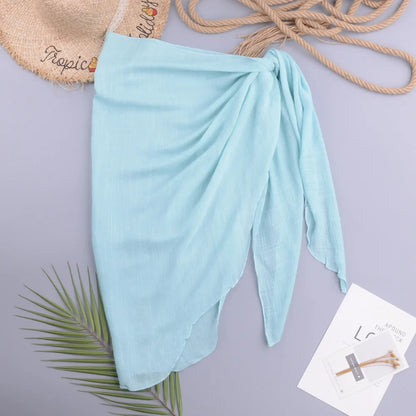 Jupe paréo de plage unie pour femmes Sexy Style, paréo de bain, maillot de bain, vêtements de plage
