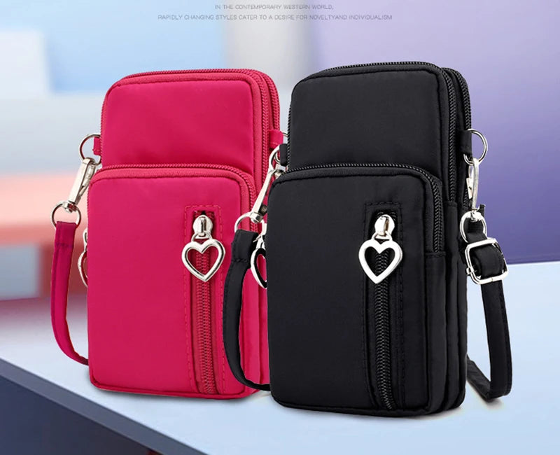 Borse a tracolla per donna Borsa piccola casual multifunzione in nylon impermeabile Custodia per cellulare Borsa a tracolla Borsa sportiva