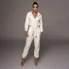 Combinaison Femme en Coton Uni à Manches Longues, Mode Décontractée, Combinaison Solide, Vêtements de Loisirs Printemps 2022