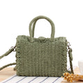 Gusure Ladies Summer Straw Woven Crossbody Bags Casual Small Hasp Shoulder Bag rafia Square Rattan Messenger Bag borse borsa
