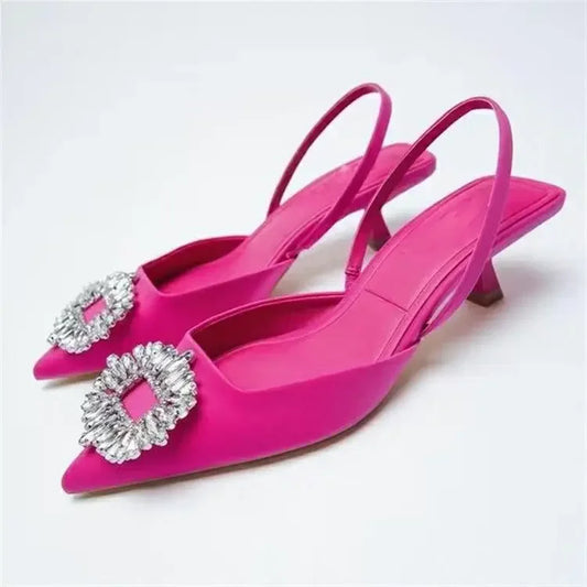 Large Crystal Heel slippers for Women with Transparent Band Leopard Print Sandals for Women and Women with High Heels