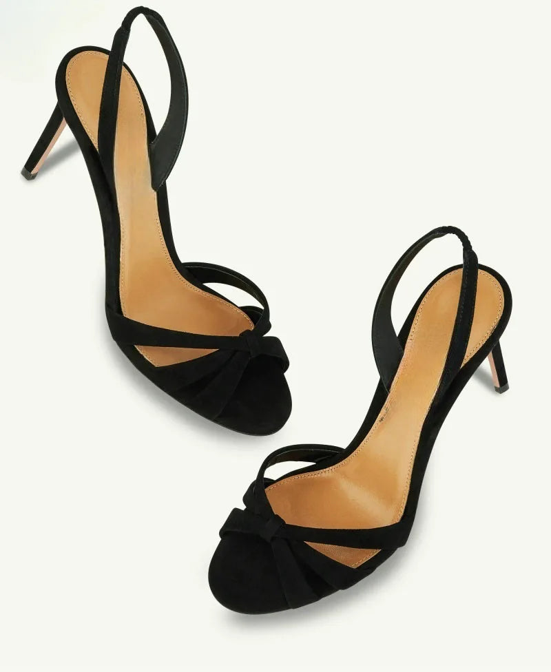 Women's Cross-Classy Design Slingback Sandals Trending Pointed Toe High Heels for Height Increase Elegant Sexy for Winter Summer