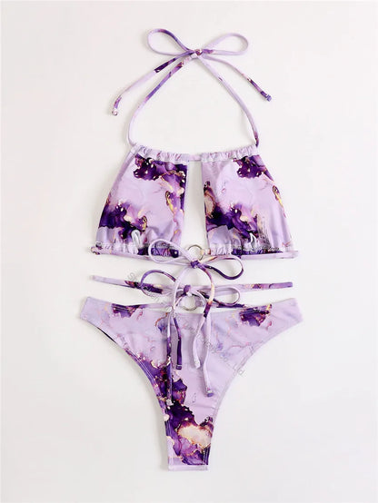 Two Piece Sexy Underwire Push up Bikini Zebra Casual Swimwear Girls Luxury Beachwear