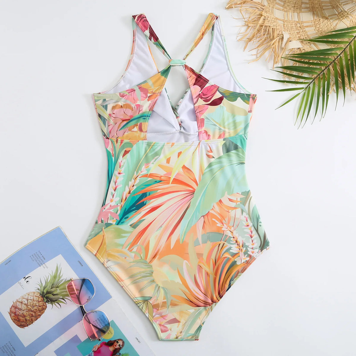 2023 Neues Design Bademode Strandmode Geraffter High Waist Bikini Set mit Überzug Schwimmanzüge Damen Bikinis & Strandmode
