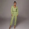 Combinaison Femme en Coton Uni à Manches Longues, Mode Décontractée, Combinaison Solide, Vêtements de Loisirs Printemps 2022